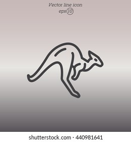 Web line icon. Kangaroo; wild animals