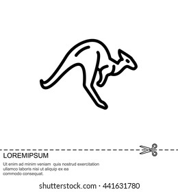 Web line icon. Kangaroo; wild animals