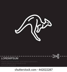 Web line icon. Kangaroo; wild animals