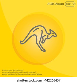Web line icon. Kangaroo; wild animals