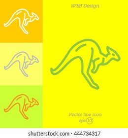 Web line icon. Kangaroo; wild animals