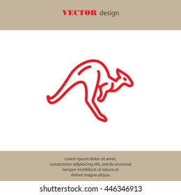 Web line icon. Kangaroo; wild animals