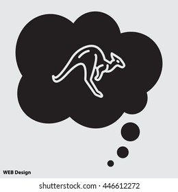 Web line icon. Kangaroo; wild animals
