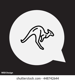 Web line icon. Kangaroo; wild animals