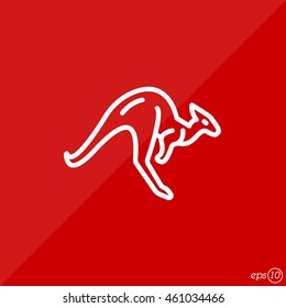Web line icon. Kangaroo; wild animals