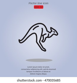 Web line icon. Kangaroo; wild animals