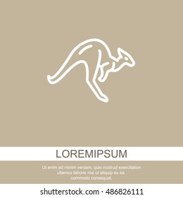 Web line icon. Kangaroo; wild animals