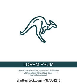 Web line icon. Kangaroo; wild animals