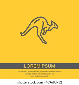 Web line icon. Kangaroo; wild animals