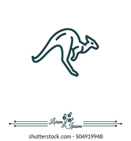 Web line icon. Kangaroo; wild animals