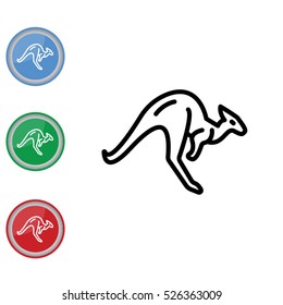 Web line icon. Kangaroo; wild animals