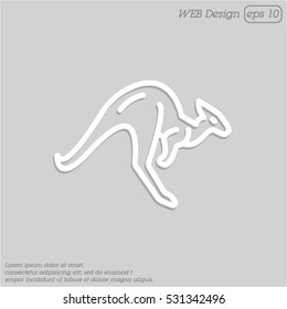 Web line icon. Kangaroo; wild animals