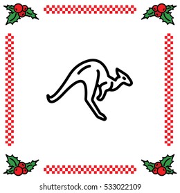 Web line icon. Kangaroo; wild animals