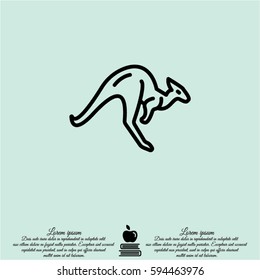 Web line icon. Kangaroo; wild animals