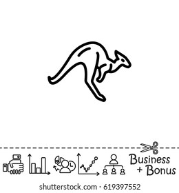 Web line icon. Kangaroo; wild animals