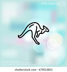 Web line icon. Kangaroo; wild animals