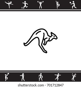 Web line icon. Kangaroo; wild animals
