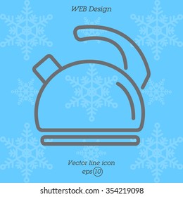 Web line icon. Kettle