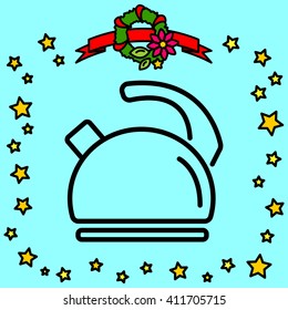 Web line icon. Kettle