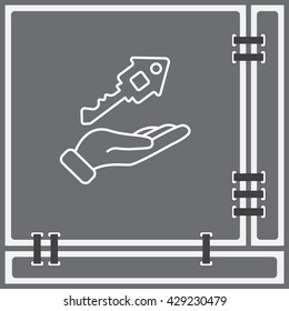 Web line icon. Key in hand