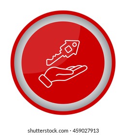 Web line icon. Key in hand
