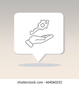 Web line icon. Key in hand