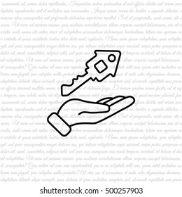 Web line icon. Key in hand