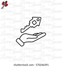 Web line icon. Key in hand