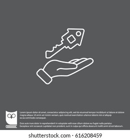 Web line icon. Key in hand