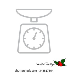 Web line icon. Kitchen scales