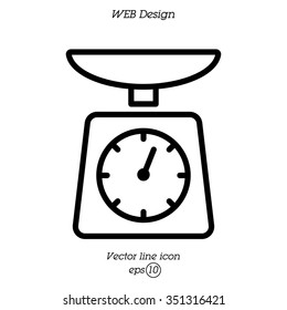 Web line icon. Kitchen scales