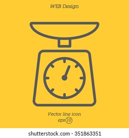 Web line icon. Kitchen scales