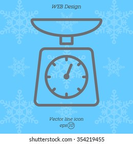 Web line icon. Kitchen scales