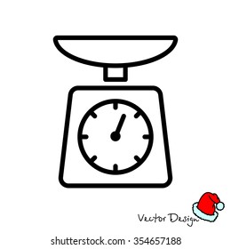 Web line icon. Kitchen scales