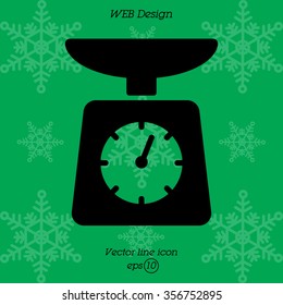 Web line icon. Kitchen scales