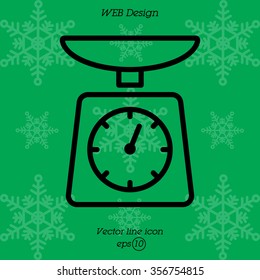 Web line icon. Kitchen scales