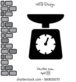 Web line icon. Kitchen scales
