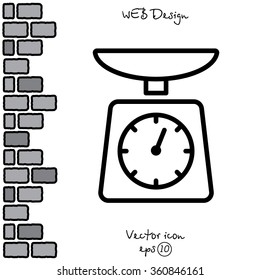 Web line icon. Kitchen scales