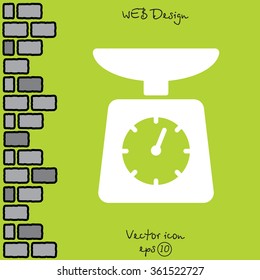 Web line icon. Kitchen scales