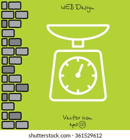 Web line icon. Kitchen scales