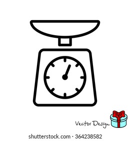 Web line icon. Kitchen scales