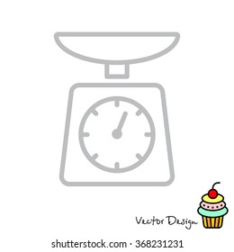 Web line icon. Kitchen scales