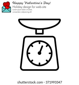 Web line icon. Kitchen scales