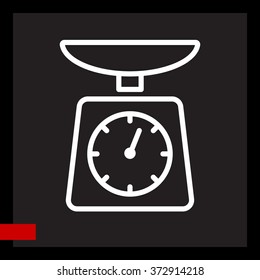 Web line icon. Kitchen scales