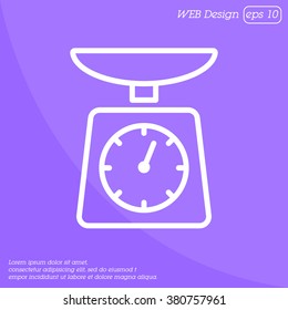 Web line icon. Kitchen scales