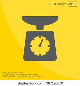 Web line icon. Kitchen scales