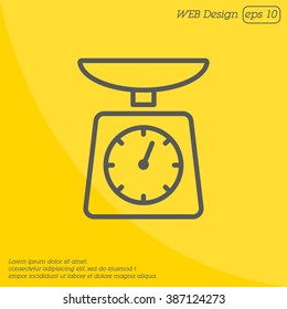 Web line icon. Kitchen scales