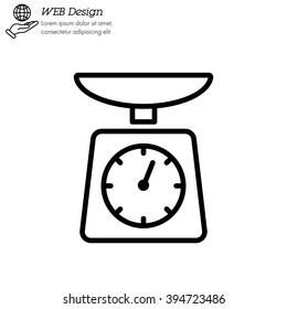Web line icon. Kitchen scales