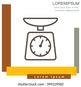 Web line icon. Kitchen scales