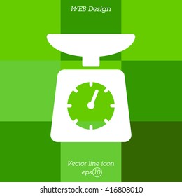 Web line icon. Kitchen scales